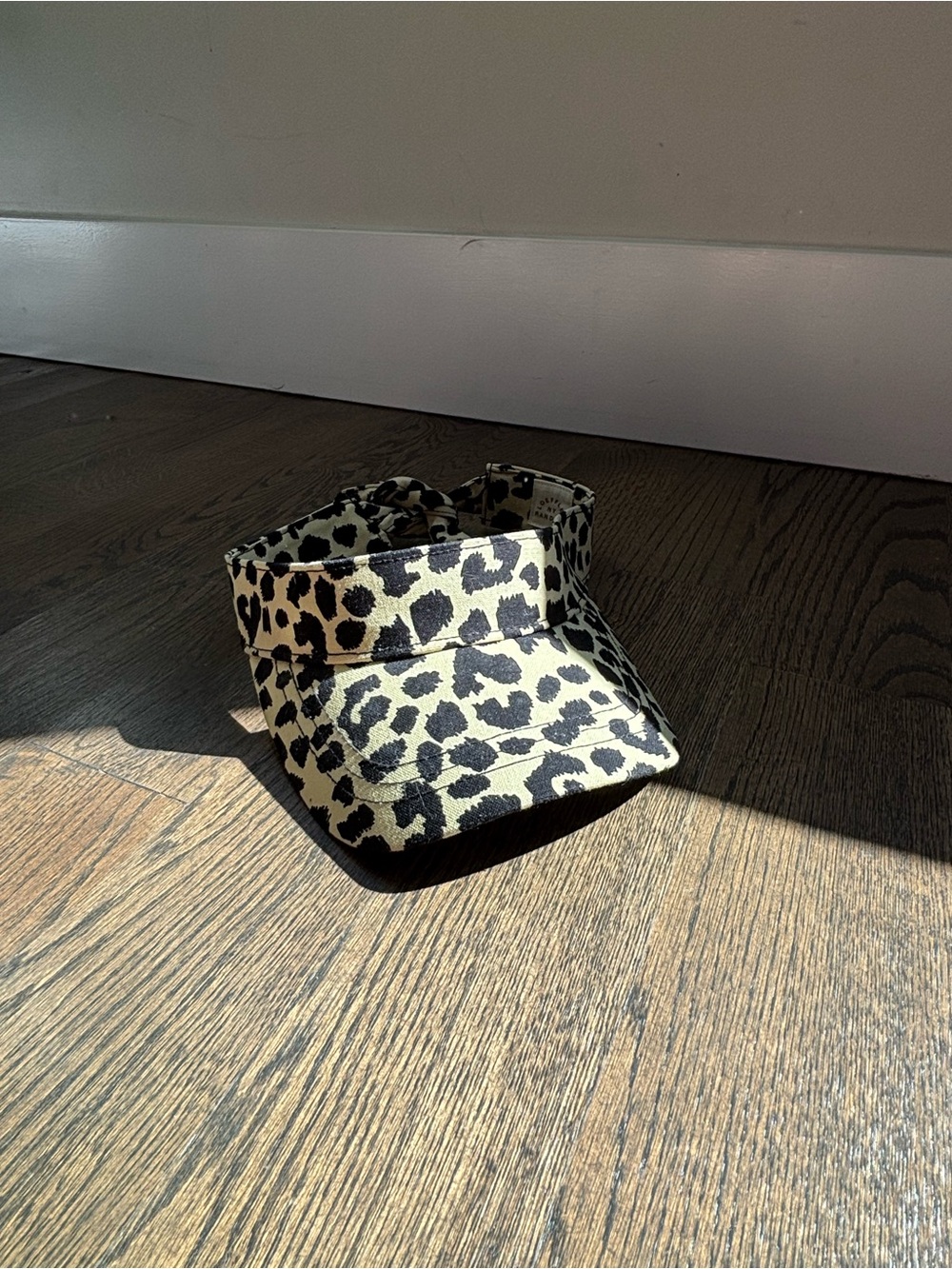 Loeffler Randall Leopard Print Canvas Sun Visor | Tie Back